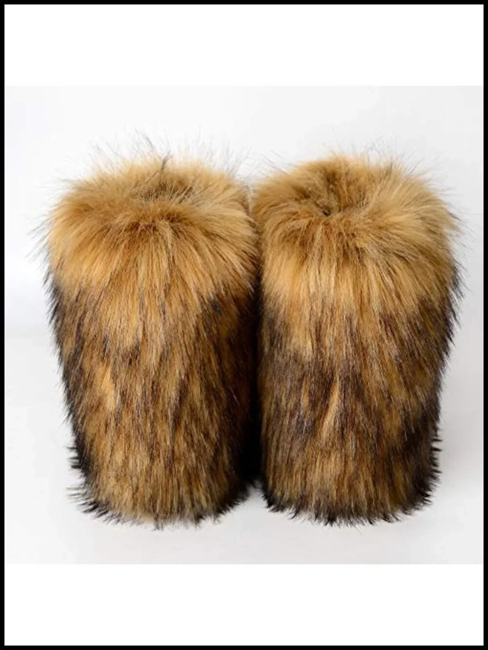 Women's Furry Faux Fur Mid Calf Snow Boots Warm Lined Winter Shoes